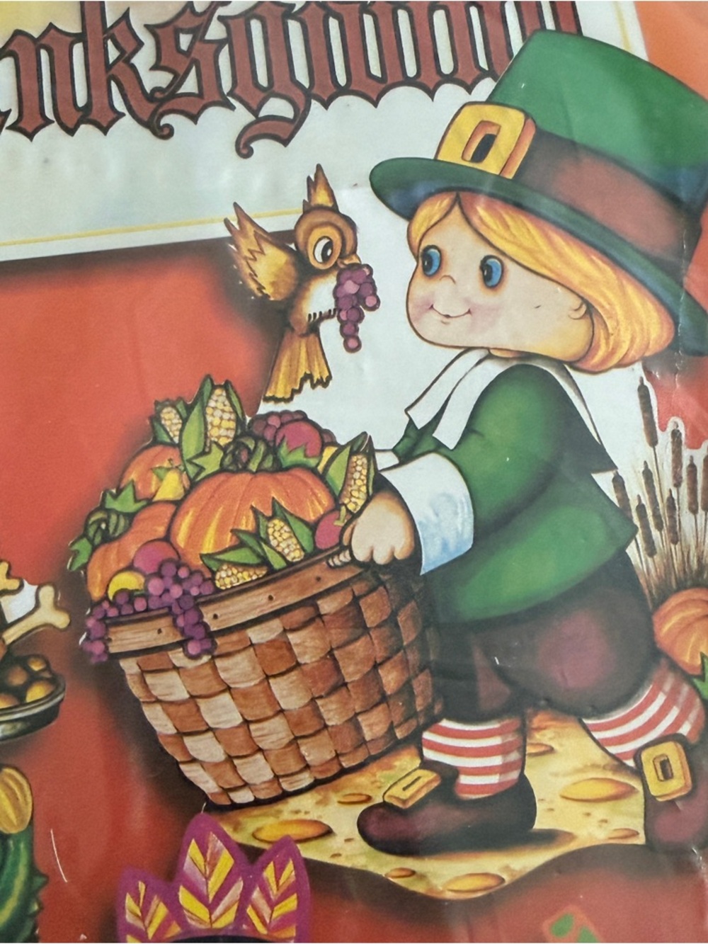 Vintage Beistle Thanksgiving Decorama 8 Piece Set Paper Tissue 1979 1995 NOS New - Picture 9 of 14